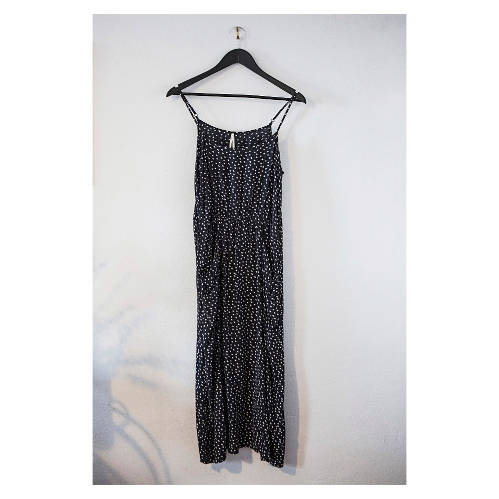 Black and White Maxi Dress with Pockets